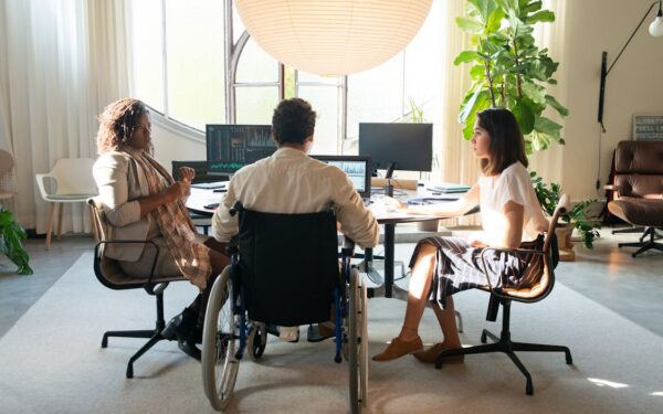 SSDI application disability office meeting with counselor