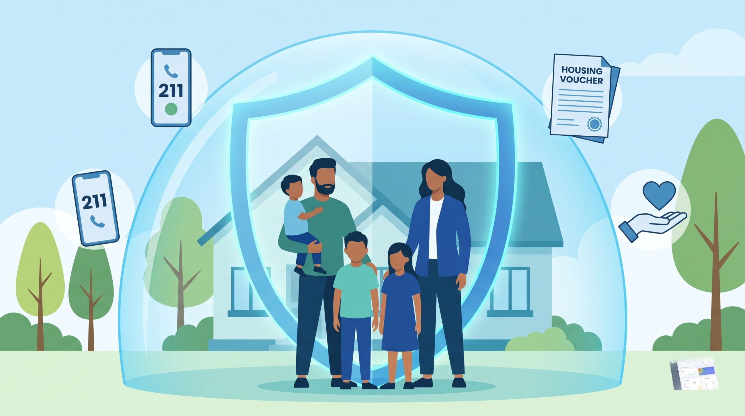 Emergency rental assistance: family protected from eviction by local rent help programs